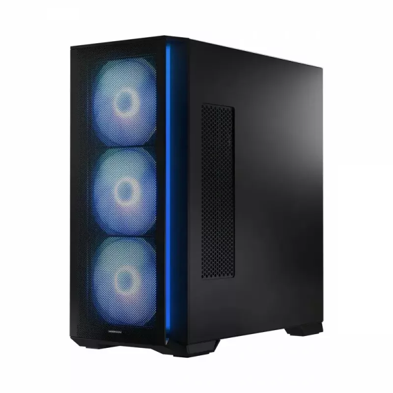Obudowa PC MODECOM Horizon ARGB FLOW MIDI Czarna — obsługa E-ATX, szkło hartowane, ARGB, USB-C, max GPU 400 mm