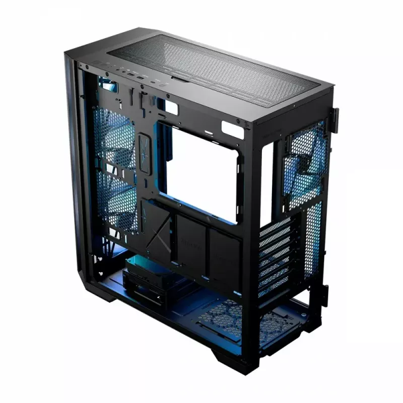 Obudowa PC MODECOM Horizon ARGB FLOW MIDI Czarna — obsługa E-ATX, szkło hartowane, ARGB, USB-C, max GPU 400 mm
