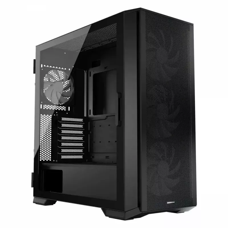 Obudowa PC MODECOM Horizon ARGB FLOW MIDI Czarna — obsługa E-ATX, szkło hartowane, ARGB, USB-C, max GPU 400 mm