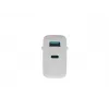 NATEC przewodowa ładowarka sieciowa do urządzeń mobilnych NUC-2142, USB-C PD 3.0 + USB-A, 5–20 V do 3 A, 45 W, biała