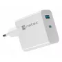 NATEC przewodowa ładowarka sieciowa do urządzeń mobilnych NUC-2142, USB-C PD 3.0 + USB-A, 5–20 V do 3 A, 45 W, biała