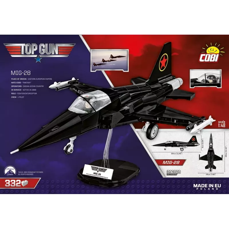 Zestaw konstrukcyjny Cobi Top Gun MiG-28 5859 model w skali 1:48, kolekcjonerski zestaw klocków