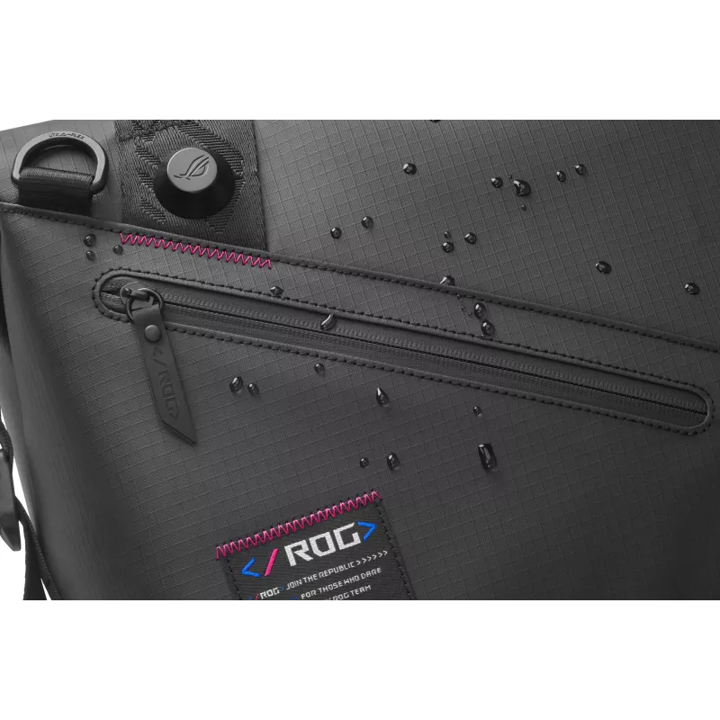 Torba sportowa ASUS ROG SLASH z poliestru, poliuretanu (PU), termoplastycznego poliuretanu (TPU), czarna, męska, torba ręczna