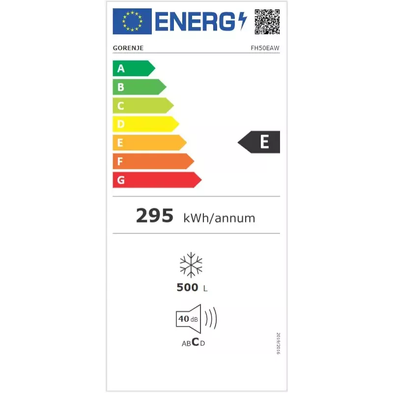 Zamrażarka skrzyniowa Gorenje FH50EAW — 500 l, wolnostojąca, wysokość 84,7 cm, klasa energetyczna E, biała