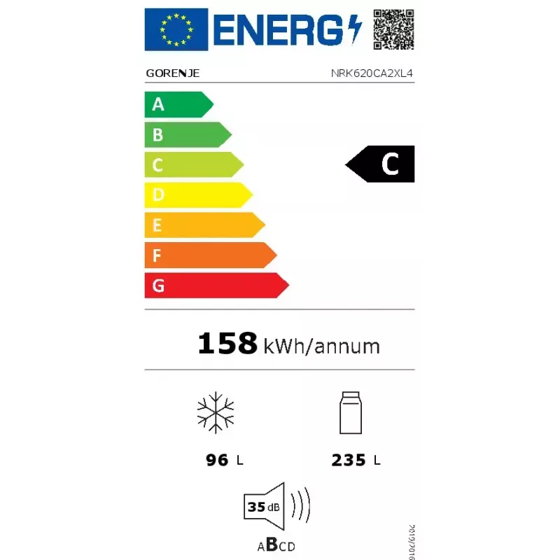 Gorenje NRK620CA2XL4 wolnostojąca chłodziarko-zamrażarka, zamrażarka na dole, 331 l (235 l + 96 l), No Frost Plus, klasa energetyczna C, szara