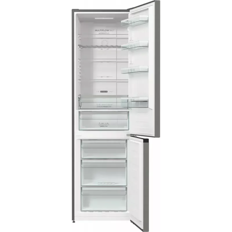 Gorenje NRK620CA2XL4 wolnostojąca chłodziarko-zamrażarka, zamrażarka na dole, 331 l (235 l + 96 l), No Frost Plus, klasa energetyczna C, szara