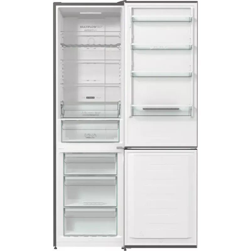 Gorenje NRK620CA2XL4 wolnostojąca chłodziarko-zamrażarka, zamrażarka na dole, 331 l (235 l + 96 l), No Frost Plus, klasa energetyczna C, szara