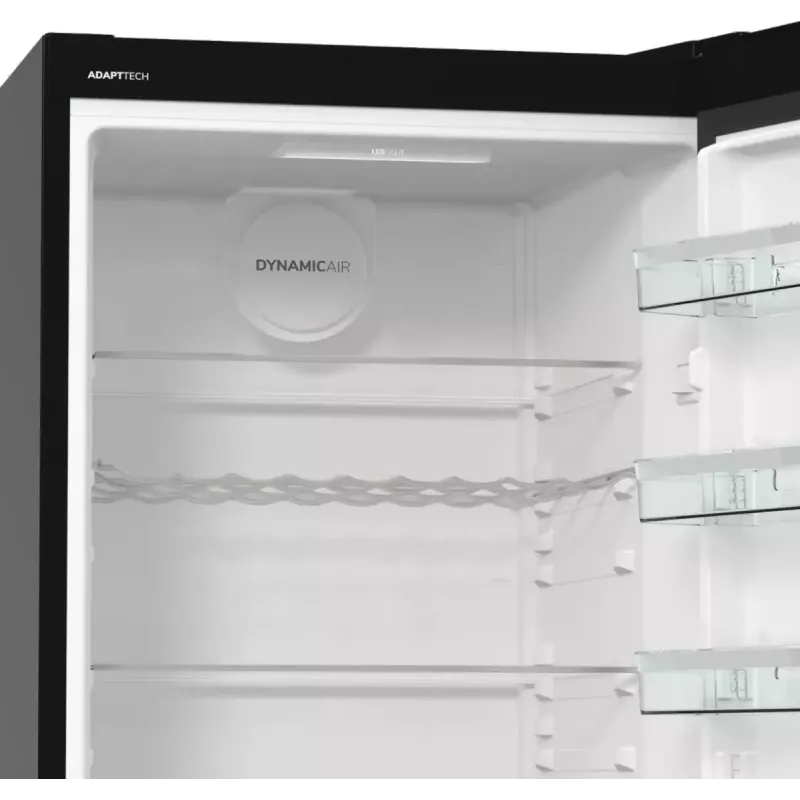 Wolnostojąca lodówka Gorenje R619EABK6, 398 l, czarna, wyświetlacz LED, klasa E, 1850×595×663 mm