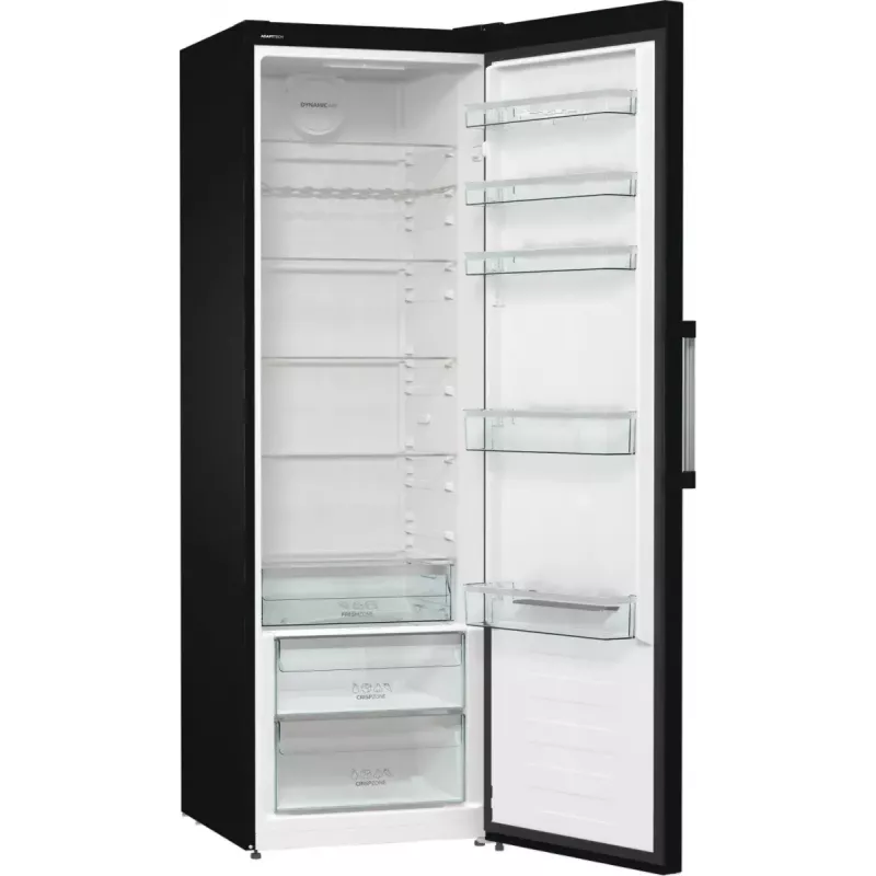 Wolnostojąca lodówka Gorenje R619EABK6, 398 l, czarna, wyświetlacz LED, klasa E, 1850×595×663 mm