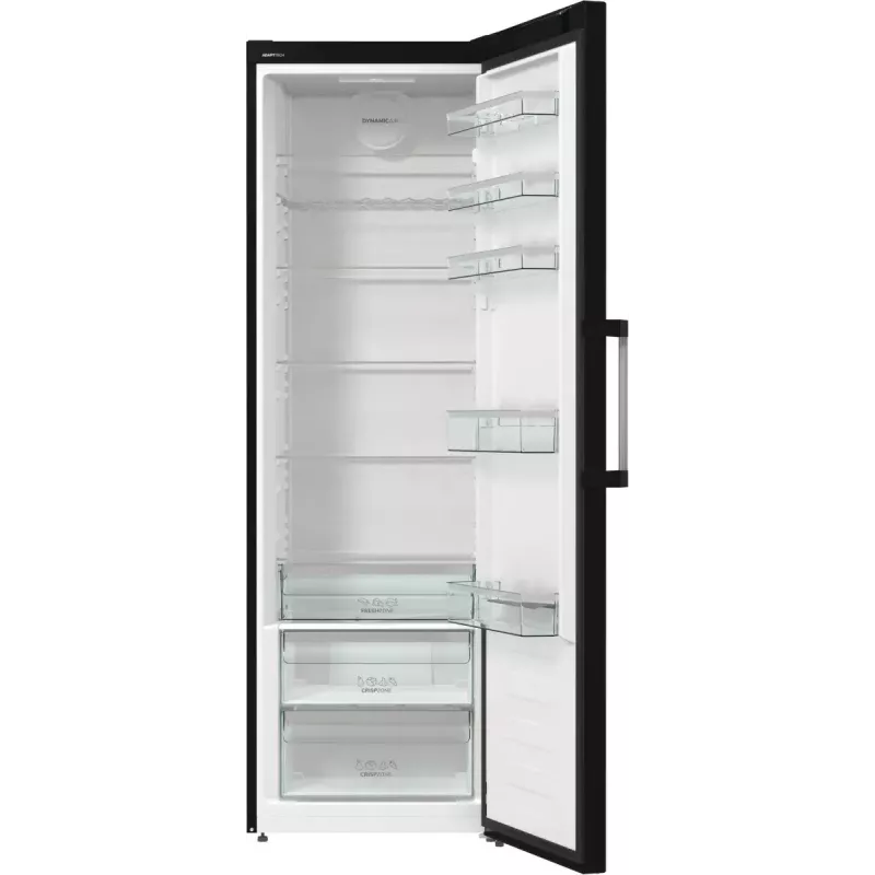 Wolnostojąca lodówka Gorenje R619EABK6, 398 l, czarna, wyświetlacz LED, klasa E, 1850×595×663 mm