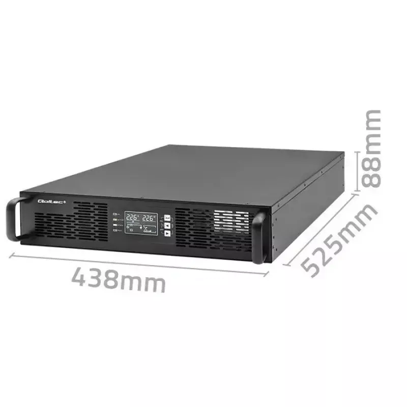 Rack UPS QOLTEC 52286 2 kVA (2000 W) Power Factor 1.0, rack-mountable