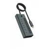 ICY BOX IB-HUB1457-C31 USB 3.2 Gen 1 (3.1 Gen 1) Type-C 10000 Mbit/s Niebieski, Szary