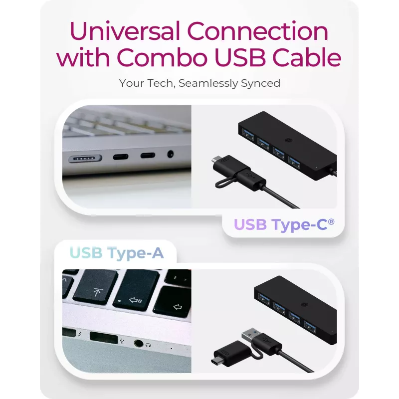 ICY BOX IB-HUB1424-C3 USB 3.2 Gen 1 (3.1 Gen 1) Type-A + Type-C 5000 Mbit/s czarny