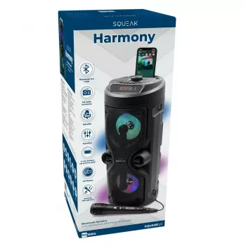 Przenośny głośnik stereo SQUEAK SQ1004 Harmony BT 5.0, 40W RMS, Bluetooth 5.0, FM, LED, bateria 8h, Czarny