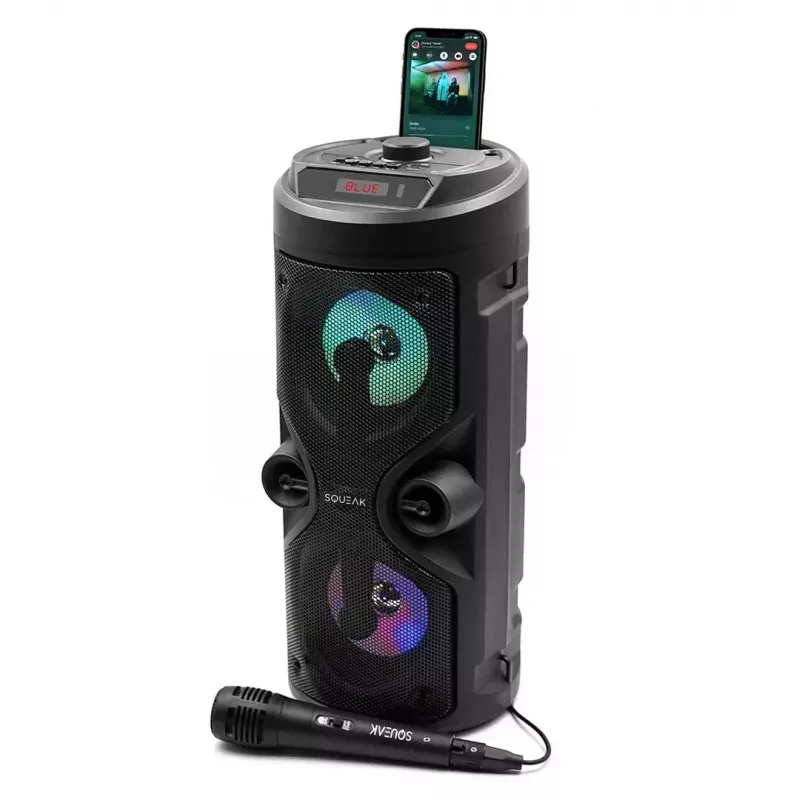 Przenośny głośnik stereo SQUEAK SQ1004 Harmony BT 5.0, 40W RMS, Bluetooth 5.0, FM, LED, bateria 8h, Czarny