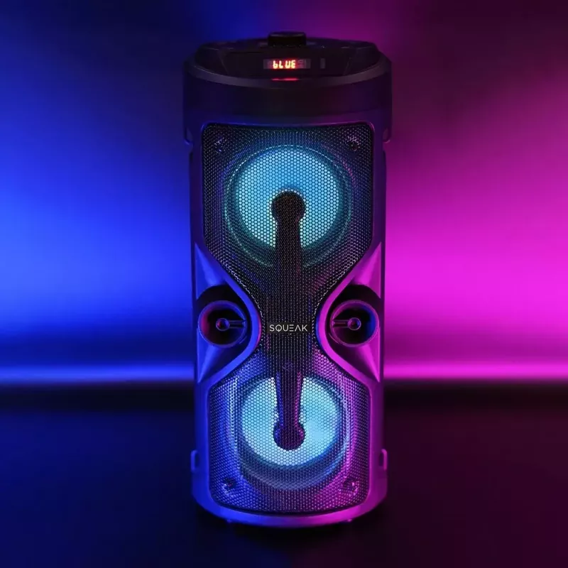 Przenośny głośnik stereo SQUEAK SQ1004 Harmony BT 5.0, 40W RMS, Bluetooth 5.0, FM, LED, bateria 8h, Czarny