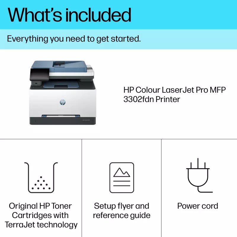 HP Color LaserJet Pro MFP 3302fdn, Laser, Druk kolorowy, 600 x 600 DPI, A4, Druk bezpośredni, Niebieski