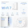 TP-Link BE19000 Whole Home Mesh Wi-Fi 7 System (Tri-Band), Biały, Wewnętrzna, Mesh system, CE:
