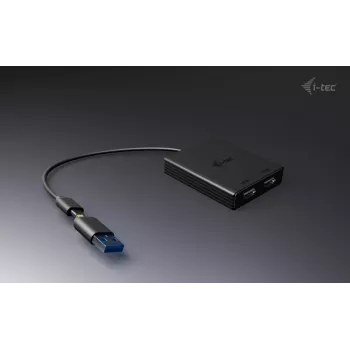 i-tec USB-A/USB-C Dual 4K/60 Hz HDMI Video Adapter, 0,27 m, USB Type-A/USB Type-C, 2 x HDMI, Męski, Żeński, 3840 x 2160 pikseli