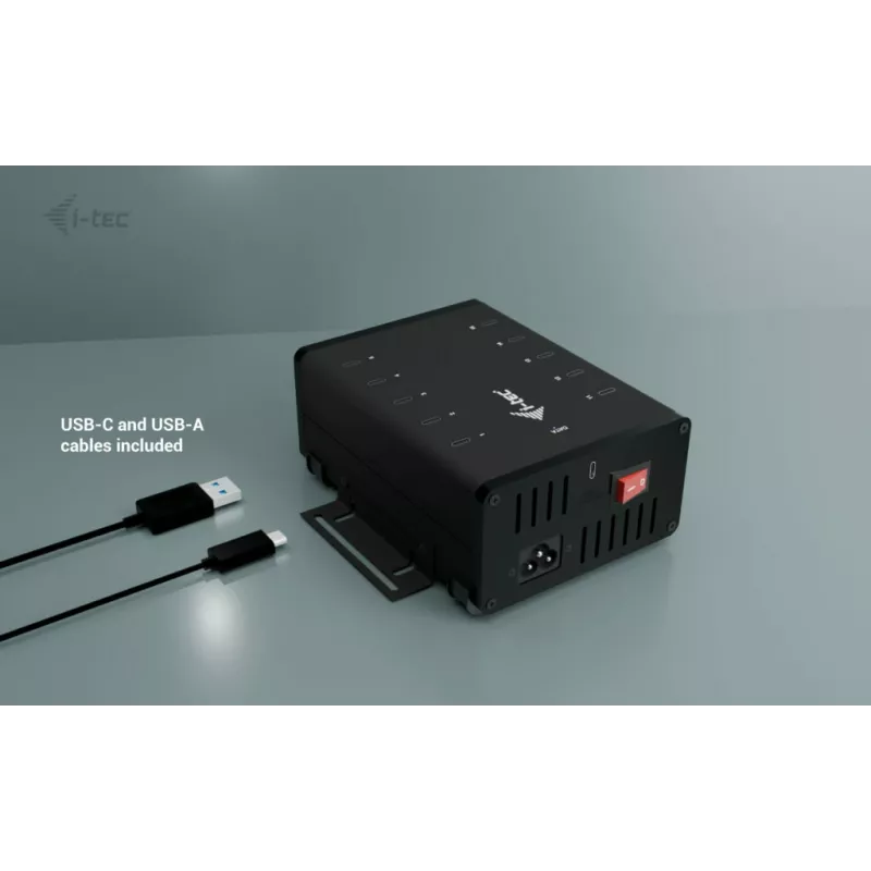 i-tec USB-C/USB-A metalowy HUB ładowania + danych, 15 W na port, 10x USB-C