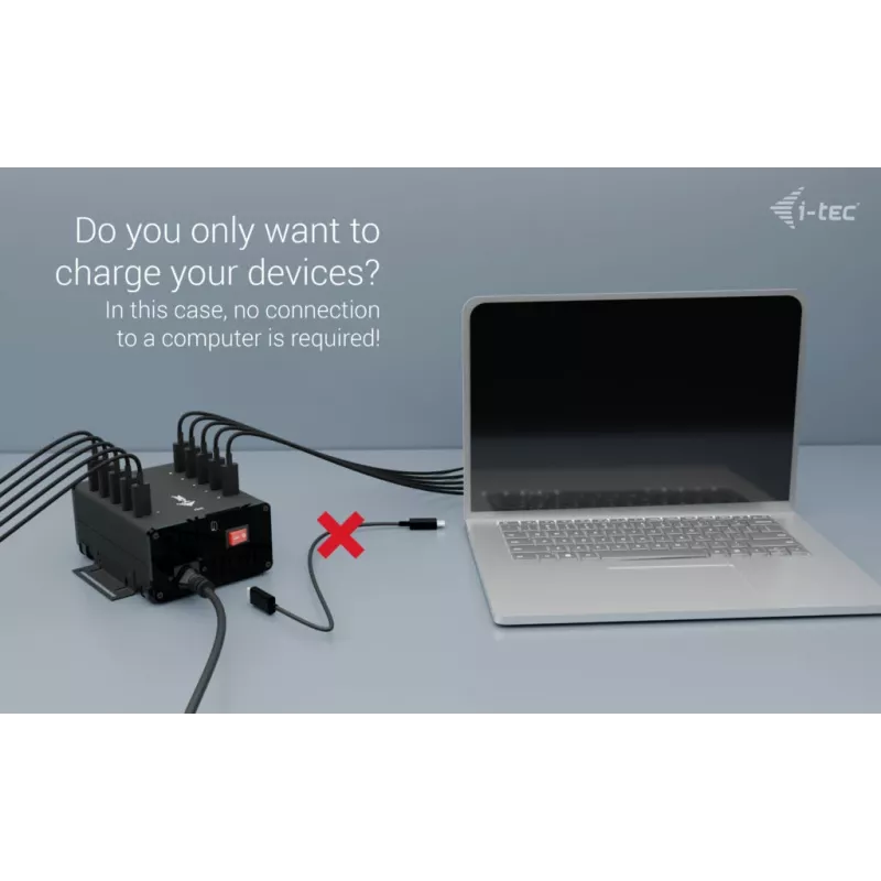 i-tec USB-C/USB-A metalowy HUB ładowania + danych, 15 W na port, 10x USB-C