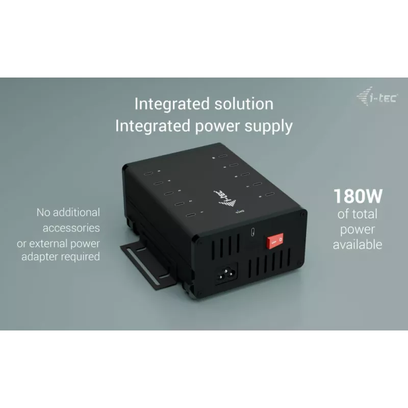 i-tec USB-C/USB-A metalowy HUB ładowania + danych, 15 W na port, 10x USB-C