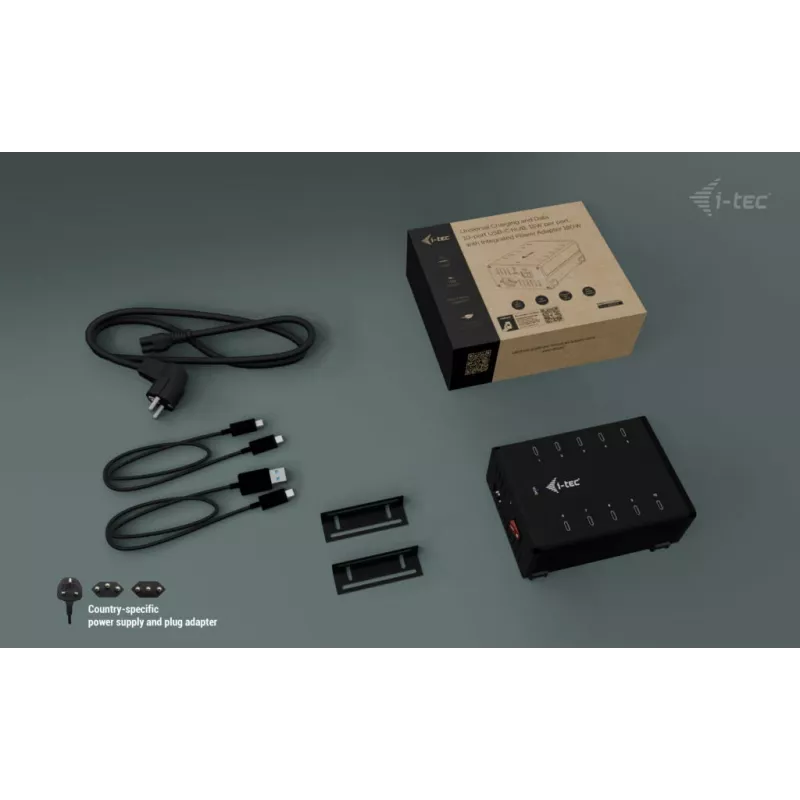 i-tec USB-C/USB-A metalowy HUB ładowania + danych, 15 W na port, 10x USB-C