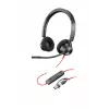 HP Poly Czarnywire 3320 stereofoniczny zestaw słuchawkowy USB-C +przejściówka USB-C/A