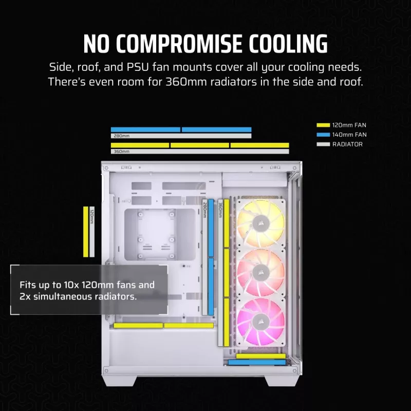 Obudowa PC CORSAIR - Icue Link 3500x RGB Mid-tower - biała