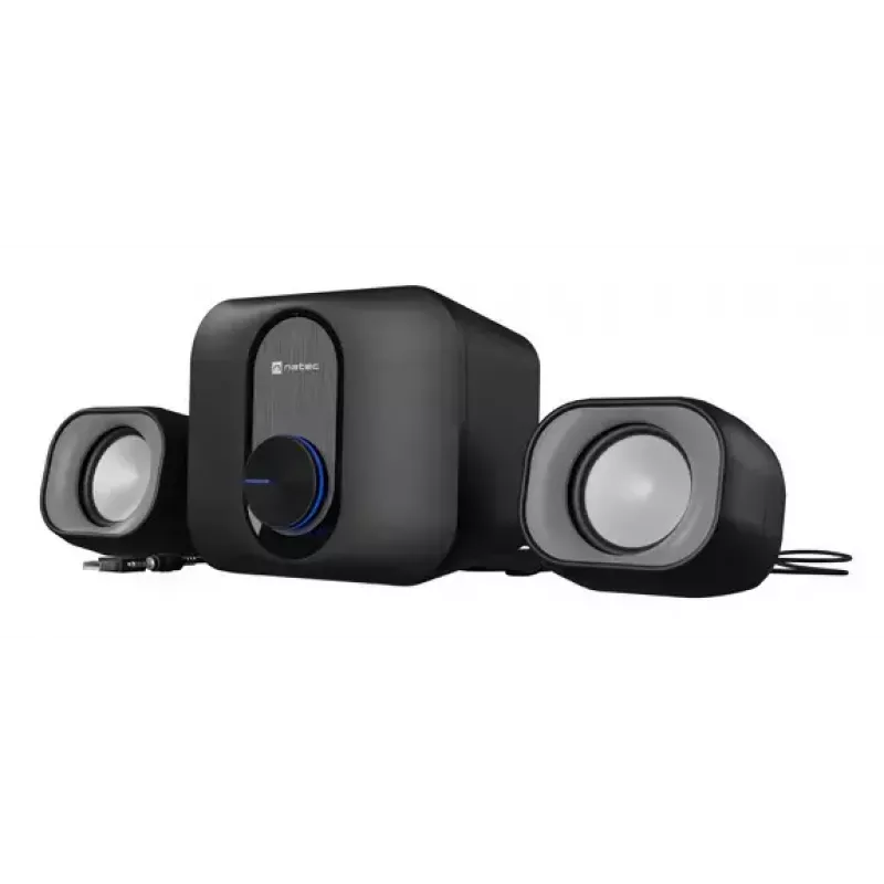 Mini system audio domowego NATEC NGL-2111 — 3 W RMS, 2 głośniki, wejście 3,5 mm, woofer 7,62 cm, czarny