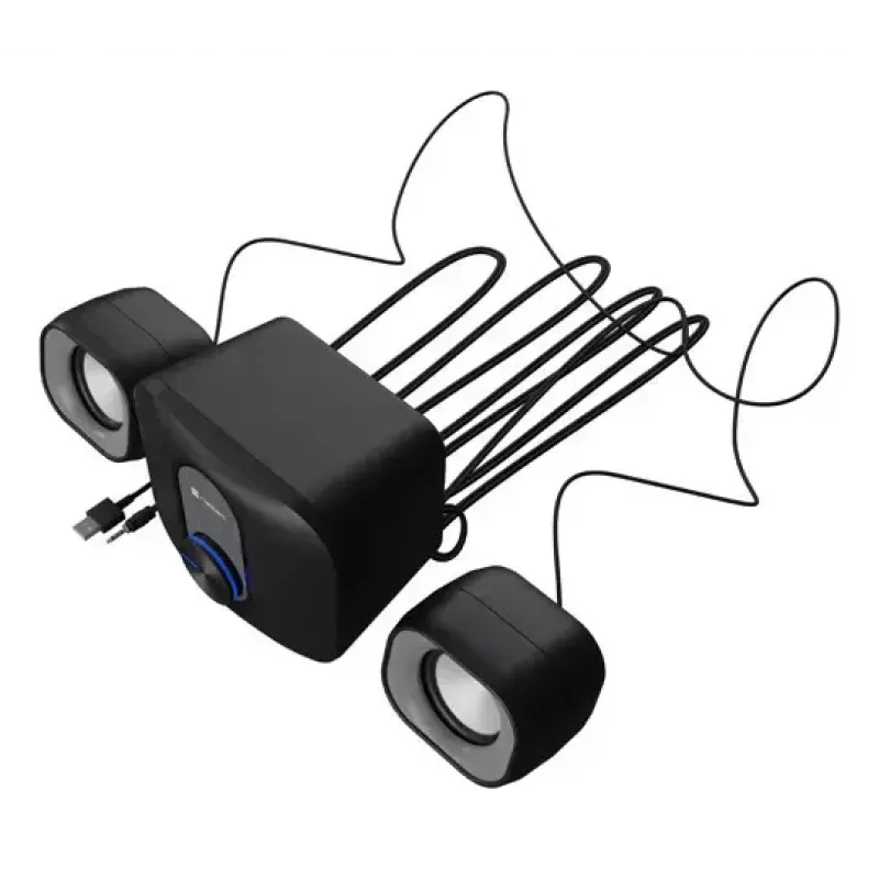 Mini system audio domowego NATEC NGL-2111 — 3 W RMS, 2 głośniki, wejście 3,5 mm, woofer 7,62 cm, czarny