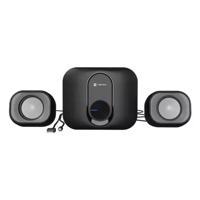 Mini system audio domowego NATEC NGL-2111 — 3 W RMS, 2 głośniki, wejście 3,5 mm, woofer 7,62 cm, czarny