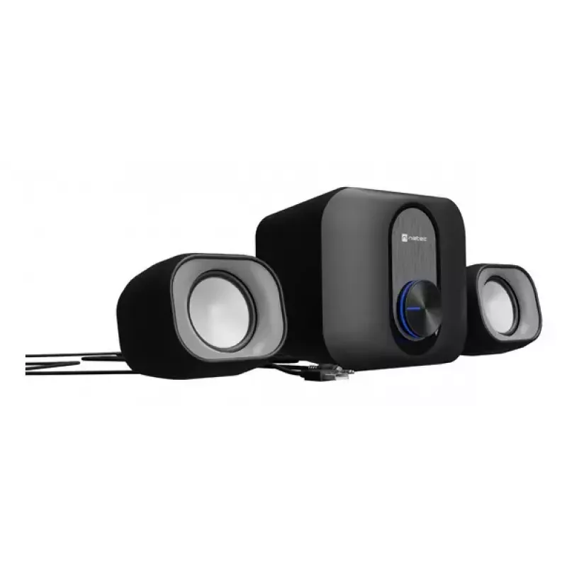 Mini system audio domowego NATEC NGL-2111 — 3 W RMS, 2 głośniki, wejście 3,5 mm, woofer 7,62 cm, czarny