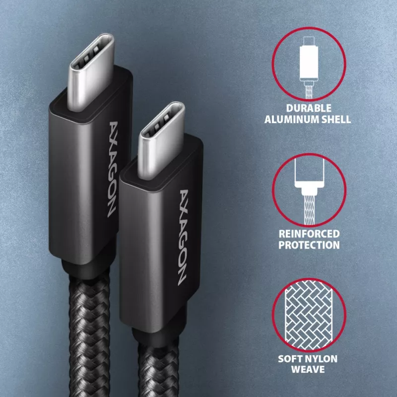 Axagon BUCM32-CM15AB SPEED+ USB-C <> USB 20Gbps/100W kabel 1,5 m