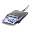 Axagon CRE-SM3T USB-A Smart / ID card płaski Reader, USB 2.0, 1,3 m, Czarny, 56 g