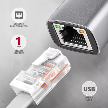 Axagon ADE-TXPD USB-C Gigabit Ethernet Adapter z PD 100W