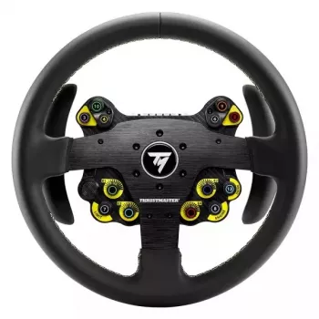 Kierownica Thrustmaster Evo Racing 32R Leather, czarna, żółta, PC, PlayStation 4, PlayStation 5, Xbox, Xbox One