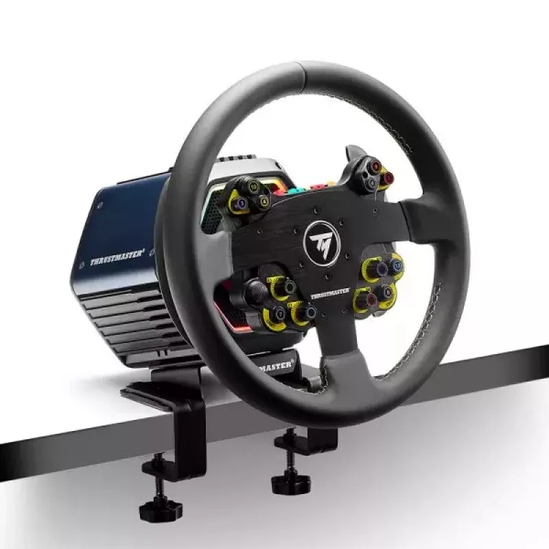 Kierownica Thrustmaster Evo Racing 32R Leather, czarna, żółta, PC, PlayStation 4, PlayStation 5, Xbox, Xbox One