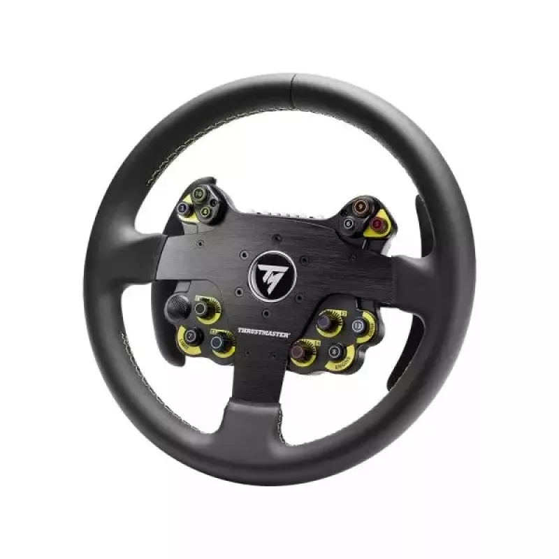 Kierownica Thrustmaster Evo Racing 32R Leather, czarna, żółta, PC, PlayStation 4, PlayStation 5, Xbox, Xbox One