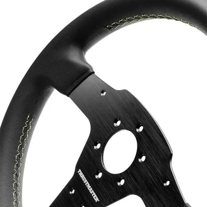 Kierownica Thrustmaster Evo Racing 32R Leather, czarna, żółta, PC, PlayStation 4, PlayStation 5, Xbox, Xbox One