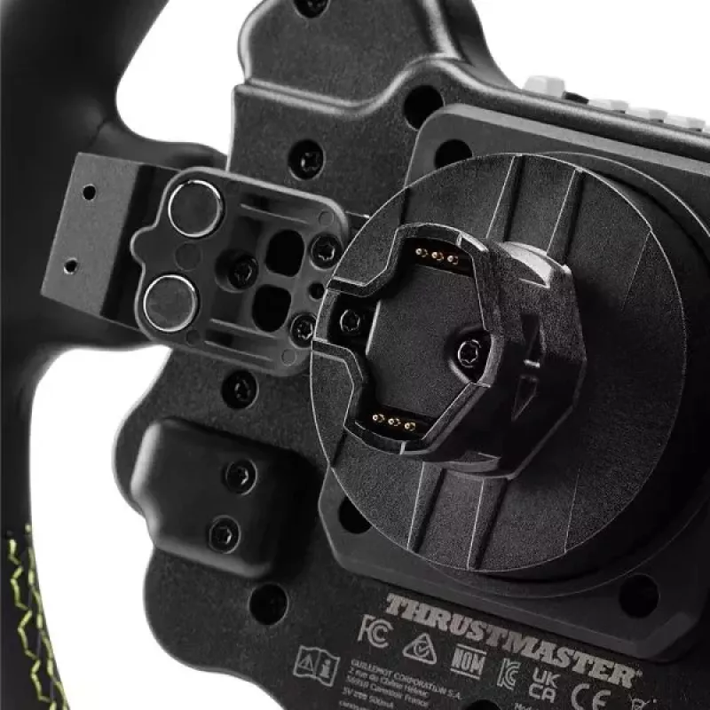 Kierownica Thrustmaster Evo Racing 32R Leather, czarna, żółta, PC, PlayStation 4, PlayStation 5, Xbox, Xbox One
