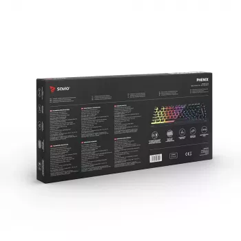 Klawiatura gamingowa Savio SAVGK-PHENIX żółty USB RF bezprzewodowa Bluetooth mechaniczna 82 klawisze RGB