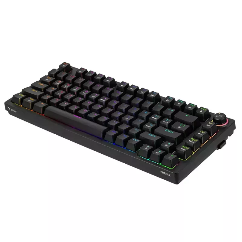 Klawiatura gamingowa Savio SAVGK-PHENIX żółty USB RF bezprzewodowa Bluetooth mechaniczna 82 klawisze RGB