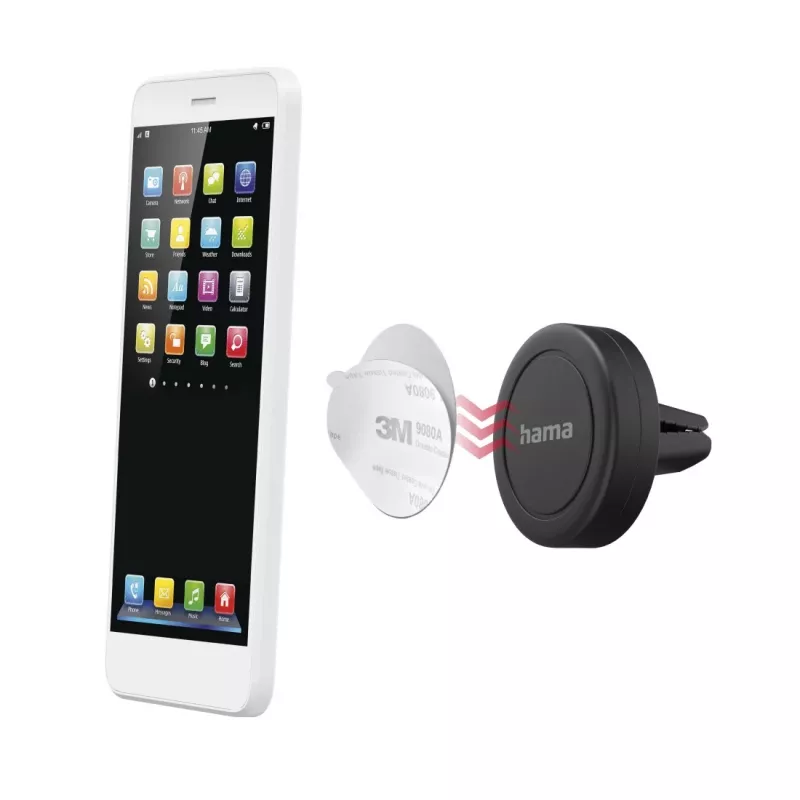 Hama Uchwyt pasywny magnetyczny Telefon komórkowy Smartfon Czarny 00201517
