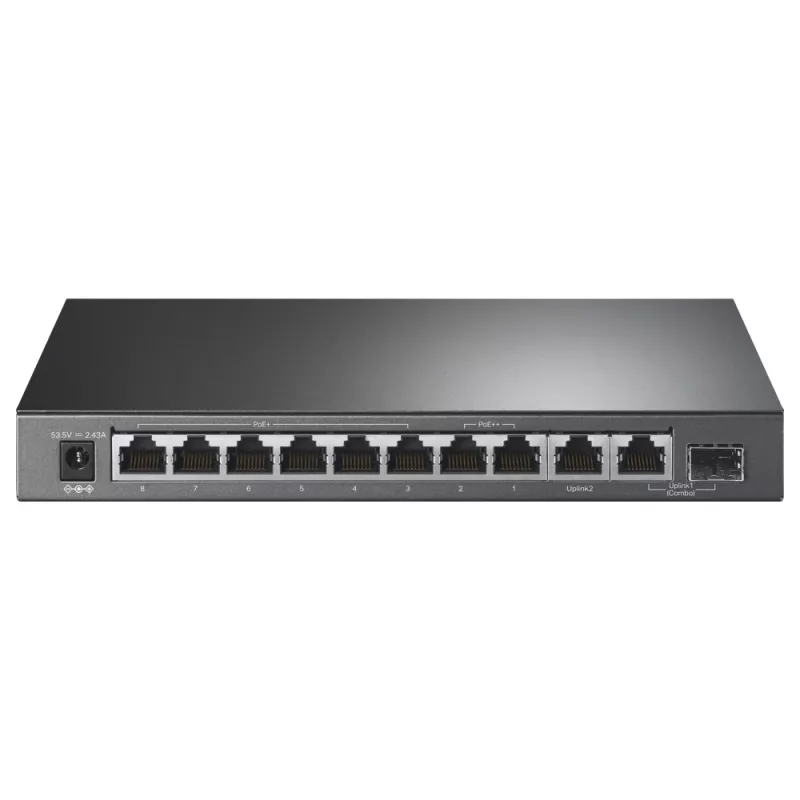 TP-Link 10-portowy gigabitowy przełącznik biurkowy z 6 portami PoE+ i 2 portami PoE++