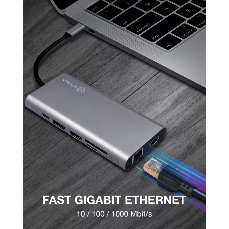 ICY BOX IB-DK4050-CPD Wired USB 3.2 Gen 1 (3.1 Gen 1) Type-C Antracyt