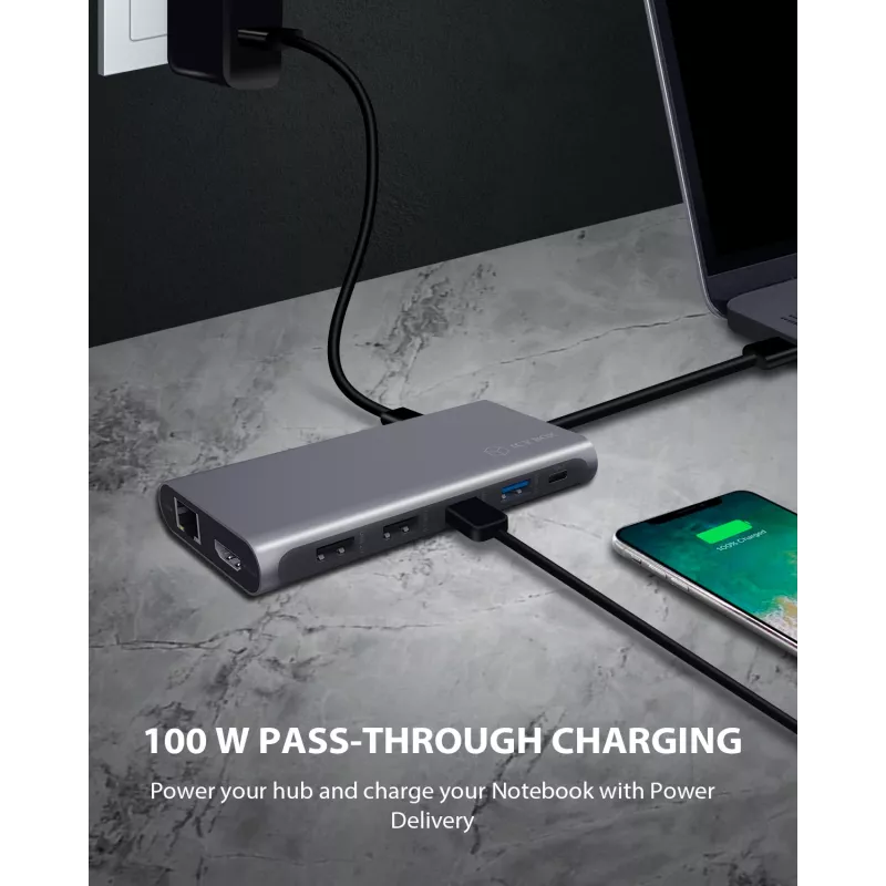 ICY BOX IB-DK4050-CPD Wired USB 3.2 Gen 1 (3.1 Gen 1) Type-C Antracyt
