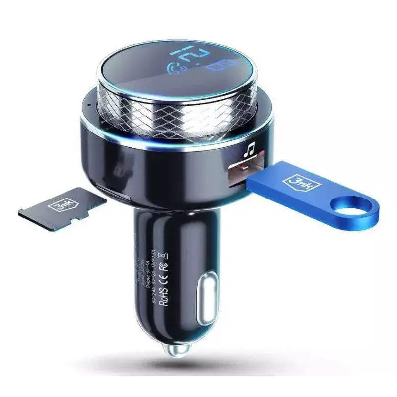 Nadajnik FM 3MK Hyper Car 87,5 – 99,8 MHz USB Czarny