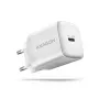 Ładowarka sieciowa Axagon ACU-PD20W 1x QC3.0/AFC/FCP/PD USB-C 20W biała
