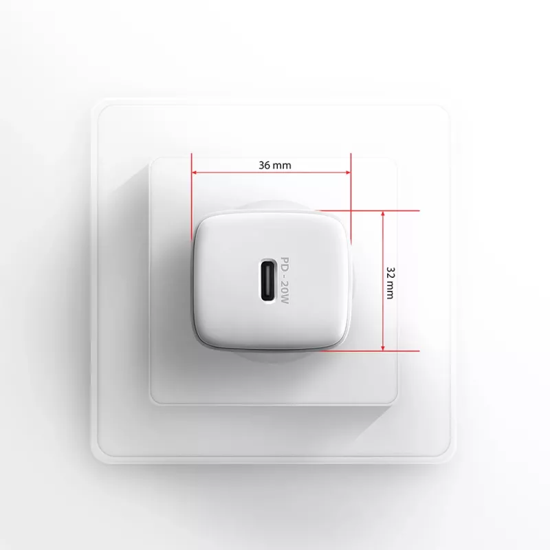 Ładowarka sieciowa Axagon ACU-PD20W 1x QC3.0/AFC/FCP/PD USB-C 20W biała